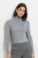 Button Cuff Turtleneck Sweater