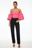 Madison Off Shoulder Poplin Sleeve Top