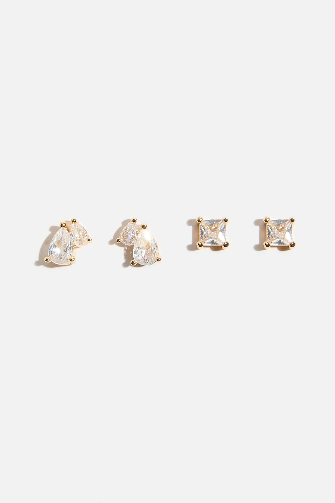 2-Pack Gem Stud Earrings