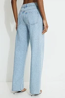 Mika Rhinestone Relaxed Straight Jeans