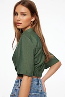 Kayla Crinkled Twisted Blouse