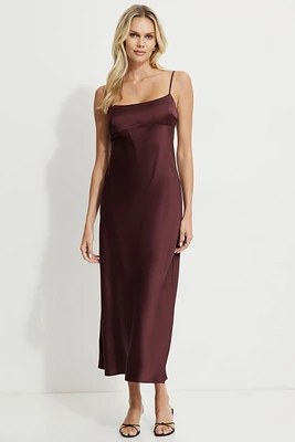 Amira Satin Maxi Slip Dress