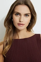 Boat Neck Rib Mini Dress