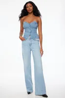 Sweetheart Denim Bustier Top