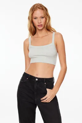 Seamless Rib Crop Top with Lace at Back, Ardene in 2023