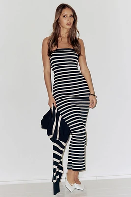 Striped Tube Midi Dress