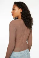 Sheer Long Sleeve Sweater Top