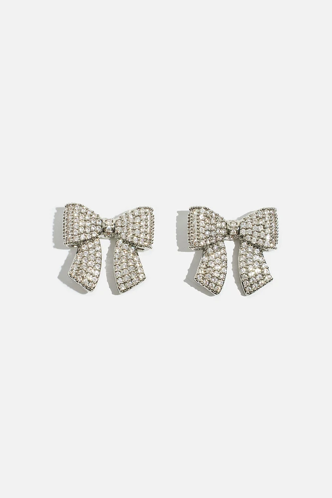 Micropavé Gem Bow Studs