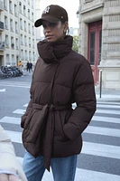 Belted Midi Puffer Jacket