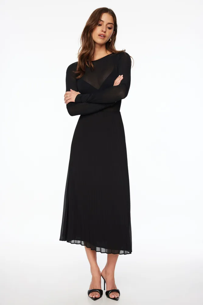 Laure Pleated Chiffon Maxi Skirt