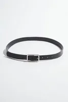 Skinny Round Square Buckle Belt