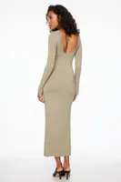 Long Sleeve Scoop Back Maxi Dress