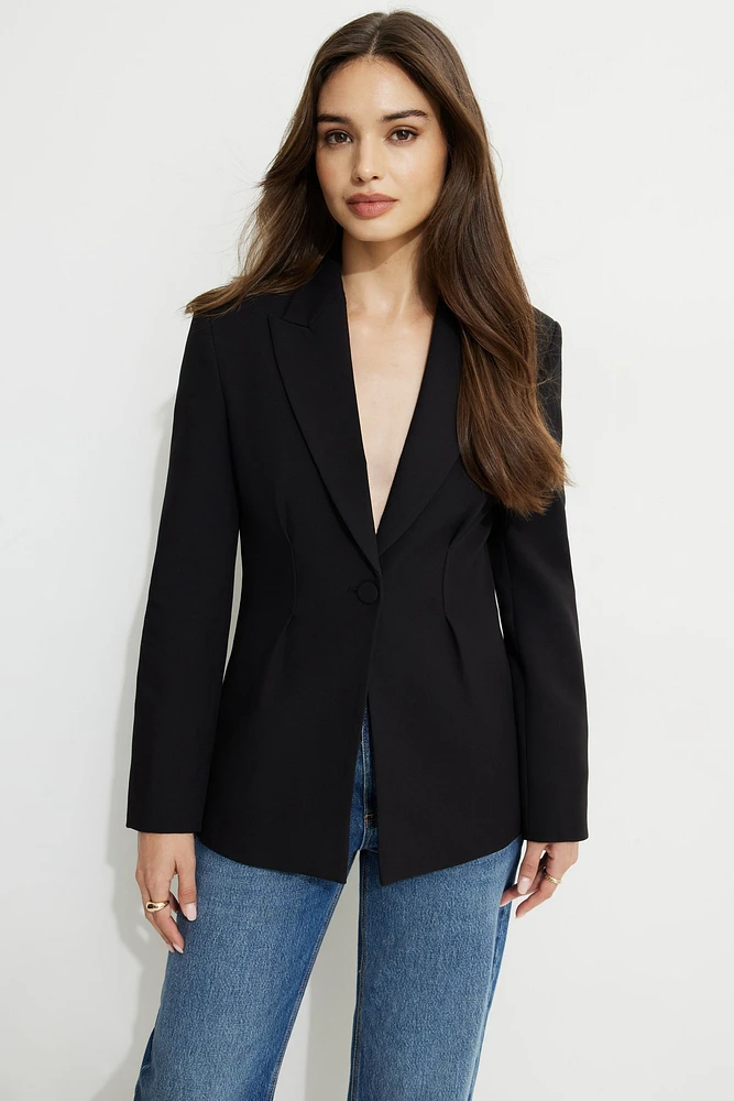 Single Button Fitted Blazer