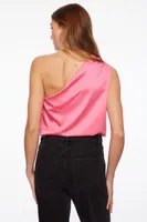 One Shoulder Satin Bodysuit