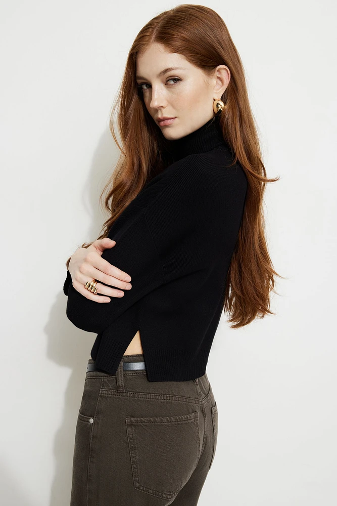 Cropped Turtleneck Sweater