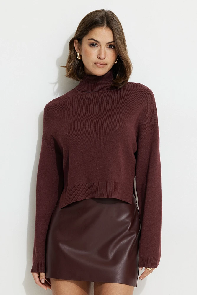 Cropped Turtleneck Sweater