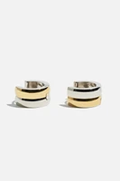 2-Tone Huggie Earrings