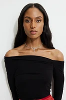 Delicate Gem Bow Choker Necklace