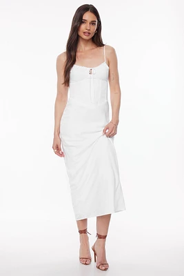 Corset Linen Midi Dress