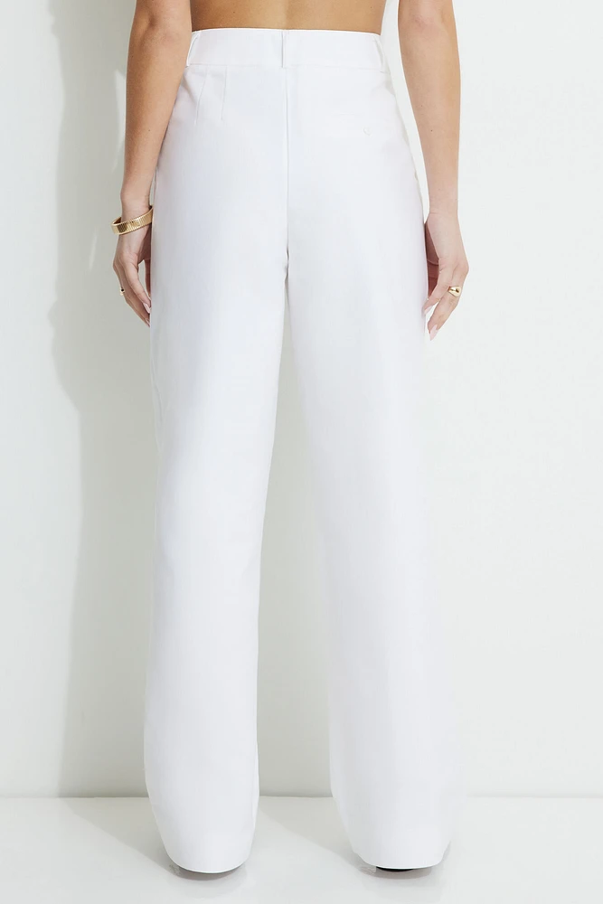 Pleated Straight Leg Pants