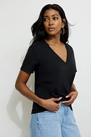 T-shirt essentiel en coton à col V