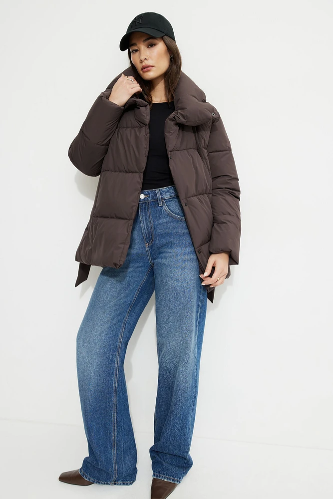 Belted Midi Puffer Jacket