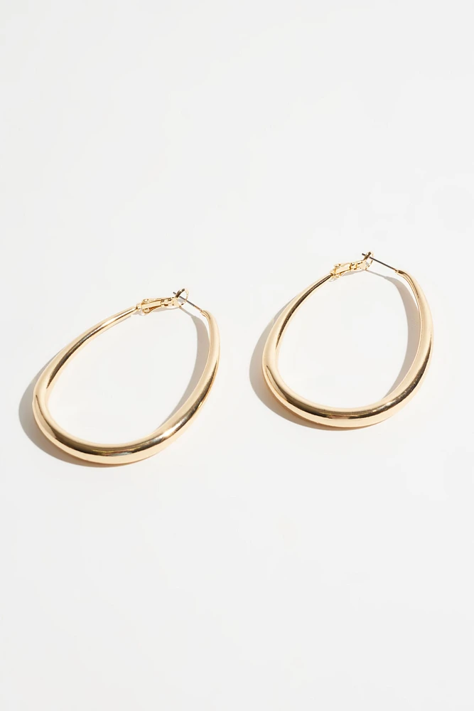 Oversized Oblong Hoop Earrings