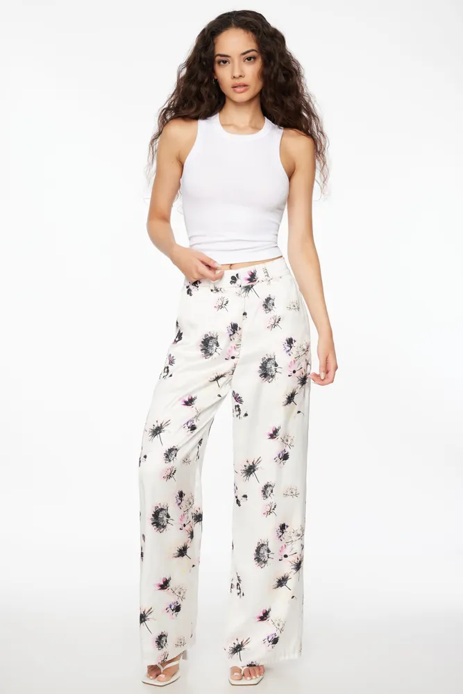 Heidi Printed Satin Wide Leg Pants