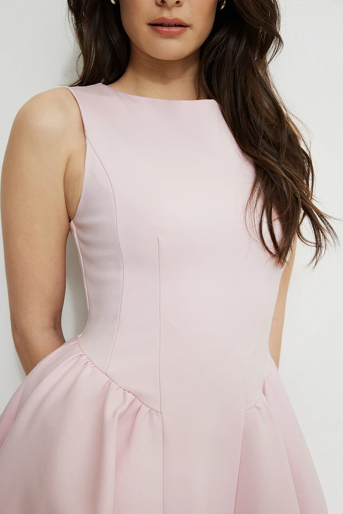 Kerina Flared Ponte Mini Dress
