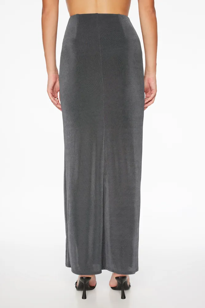 Slinky Draped Maxi Skirt