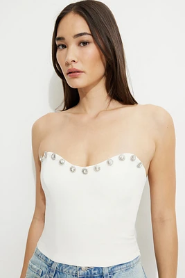 Embellished Corset Tube Top