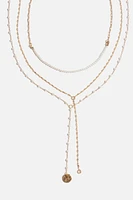 Layered Mini Pearl Y-Neck Necklace