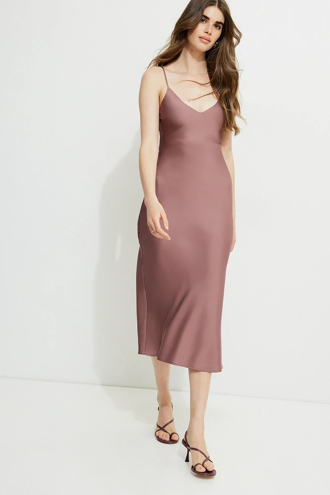Aimee Satin Maxi Slip Dress