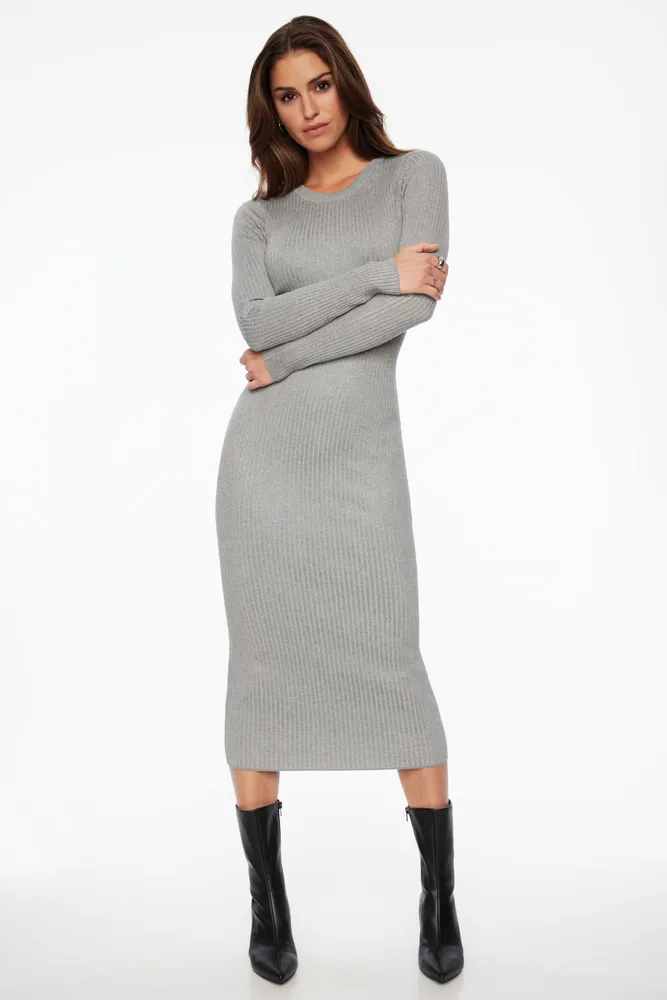 Crewneck Ribbed Maxi Dress