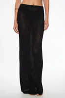 Sheer Pointelle Cover Up Maxi Skirt