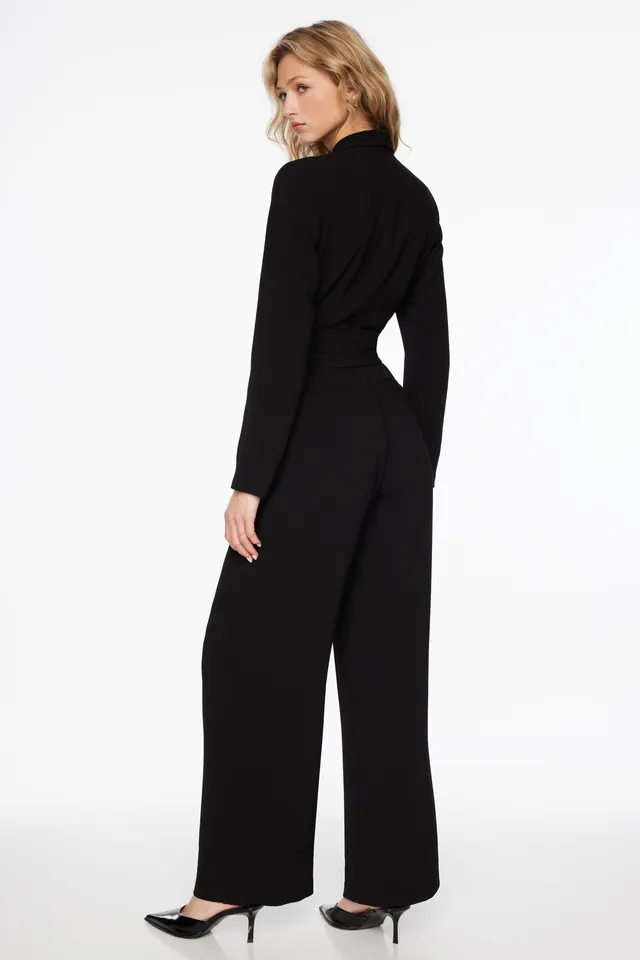 Dynamite Rania Belted Blazer Jumpsuit