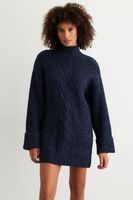 Cable Knit Mock Neck Dress