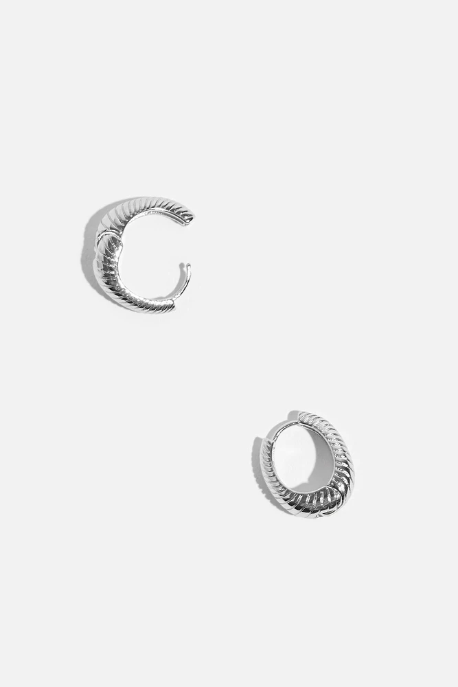 Mini Textured Hoop Earrings