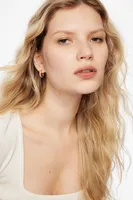 3-Pack Gemmed Midi Hoop Earrings