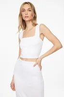 Lota Textured Square Neck Crop Top