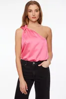 One Shoulder Satin Bodysuit