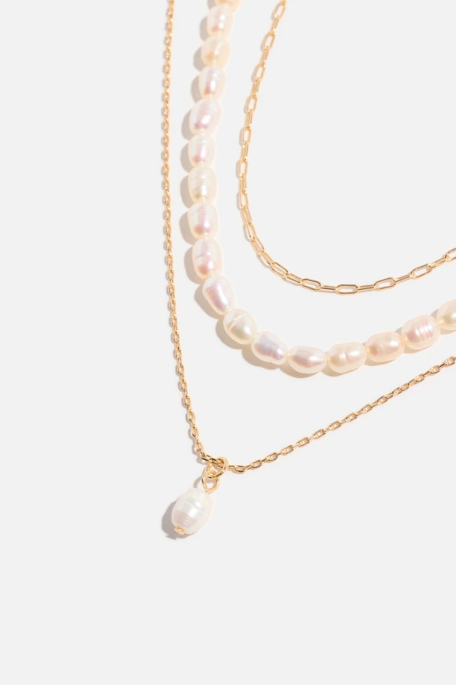 3-Pack Pearl & Chain Necklaces