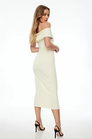 Foldover Off Shoulder Midi Dress