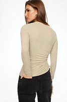 Crewneck Ruched Bungy Top