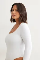 Maren Sculpt Long Sleeve Square Neck Bodysuit