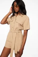 Short Sleeve Utility Romper