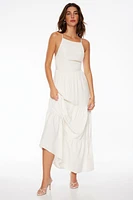 Open Back Linen Maxi Dress