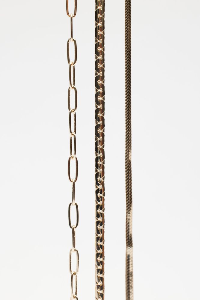 Layered Paperclip, Snake & Flat Chain Necklace