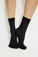 Semi Sheer Crew Socks