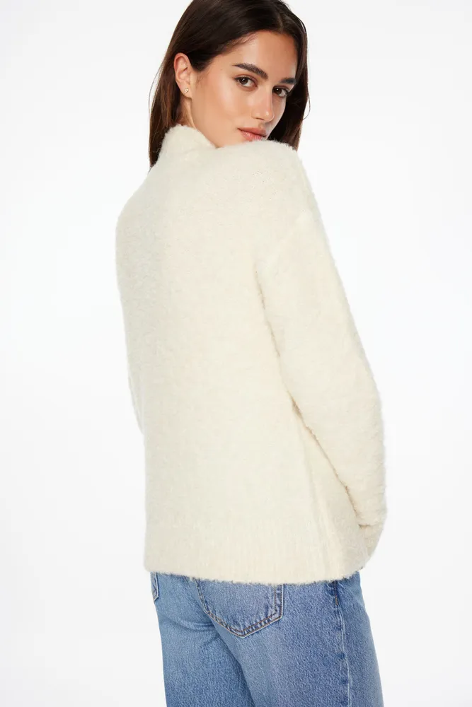 Boucle Mock Neck Sweater